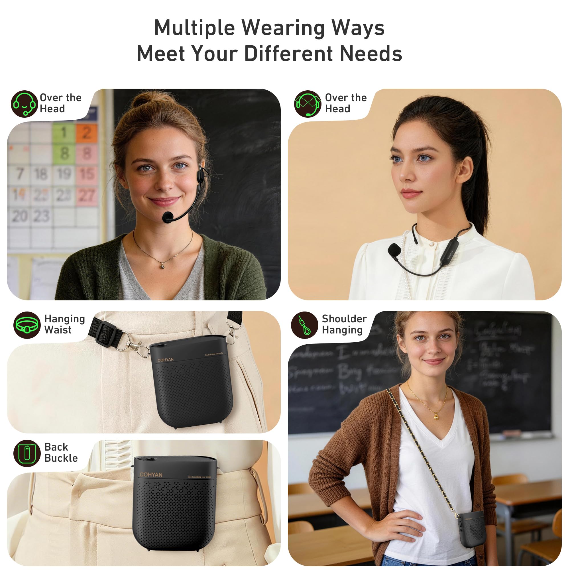 Sprachverstärker für Lehrer, Tragbares Bluetooth-Mikrofon & Lautsprecher, wiederaufladbares Bullhorn-Megaphon für Klassenzimmer, Meetings, Yoga, Training, Tourguides K3 heise