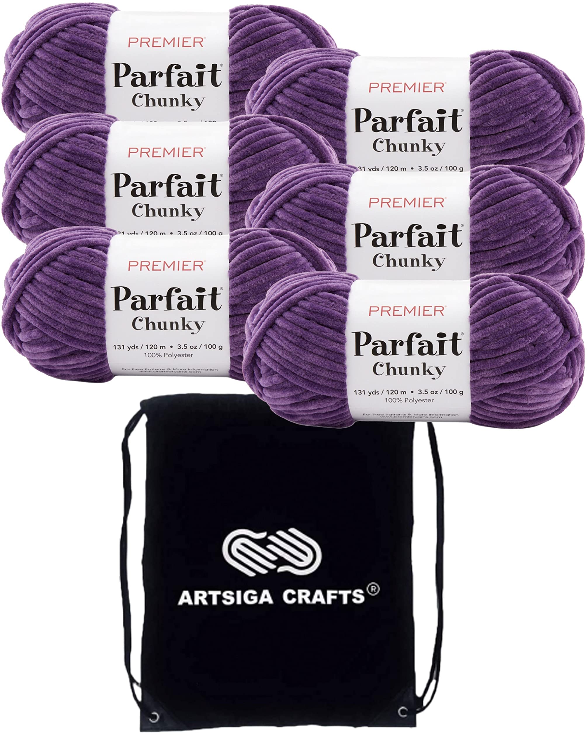 Hilo de tejer suave Parfait Chunky Iris Premier Yarns para mantas de sofa de textura de peluche