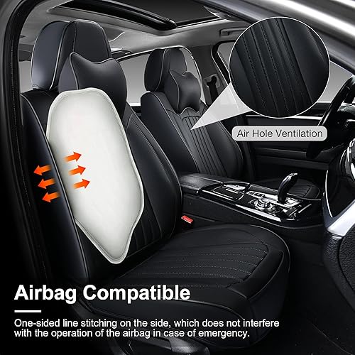 Miniatura 6 de BWTJF Fundas de asiento de coche rosadas, juego completo de fundas de asiento para automóviles con almohada para la cabeza, protectores de asiento