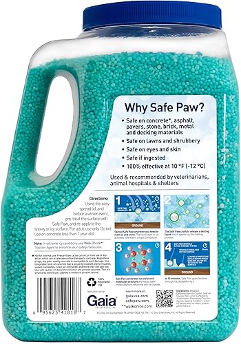 Vista 12 de Safe Paw Paquete de 2 derretidor de nieve y hielo seguro para mascotas, sin sal ni cloruro, 8 libras, producto de mantenimiento de invierno apto