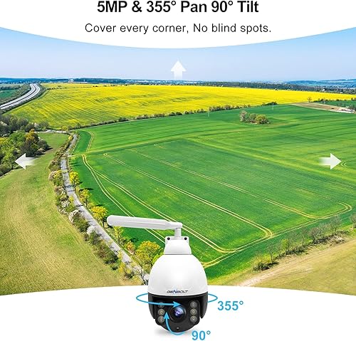 Miniatura 5 de GENBOLT Cámara de seguridad 3G4G LTE PTZ al aire libre 2.5K, zoom óptico 9X PoE CCTV Cámara de vigilancia IP con tarjeta SIM, reflector de 5MP de