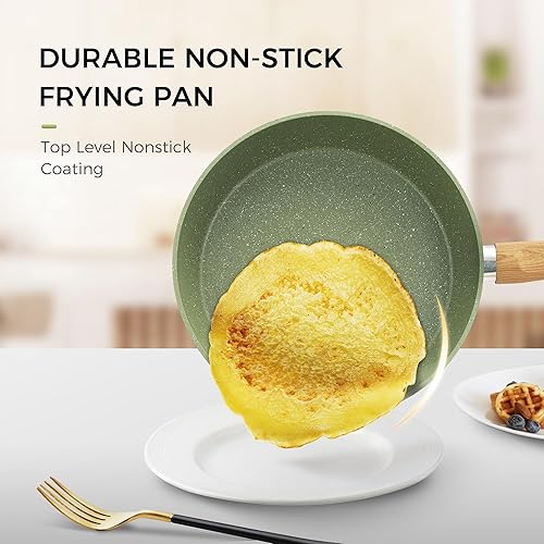 Miniatura 7 de MAISON ARTS Juego de ollas y sartenes antiadherentes de 17 piezas, con revestimiento de piedra de granito antiadherente, adecuado para cocinas de