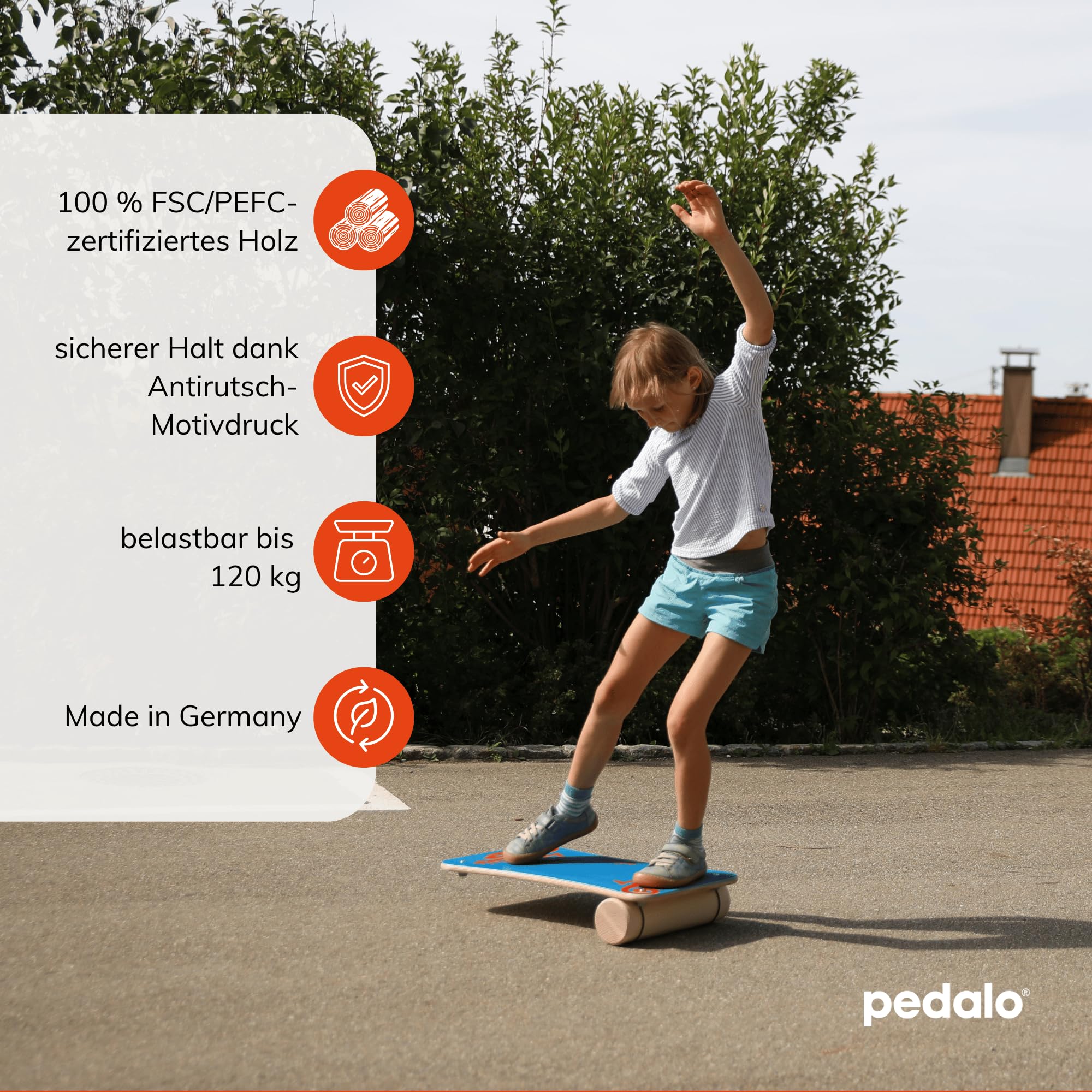 pedalo Rola-Bola Fun I Gleichgewichtstrainer I Balanceboard I Koordination I Balancierbrett I Fun-Sport I Surfboard I Skateboard I Freestyle