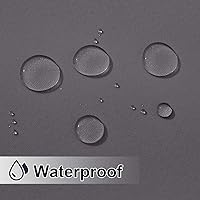 Vista 4 de NICETOWN Cortinas grises para exteriores para patio, impermeables, 2 paneles, resistentes al viento, a prueba de óxido, ojales superiores e