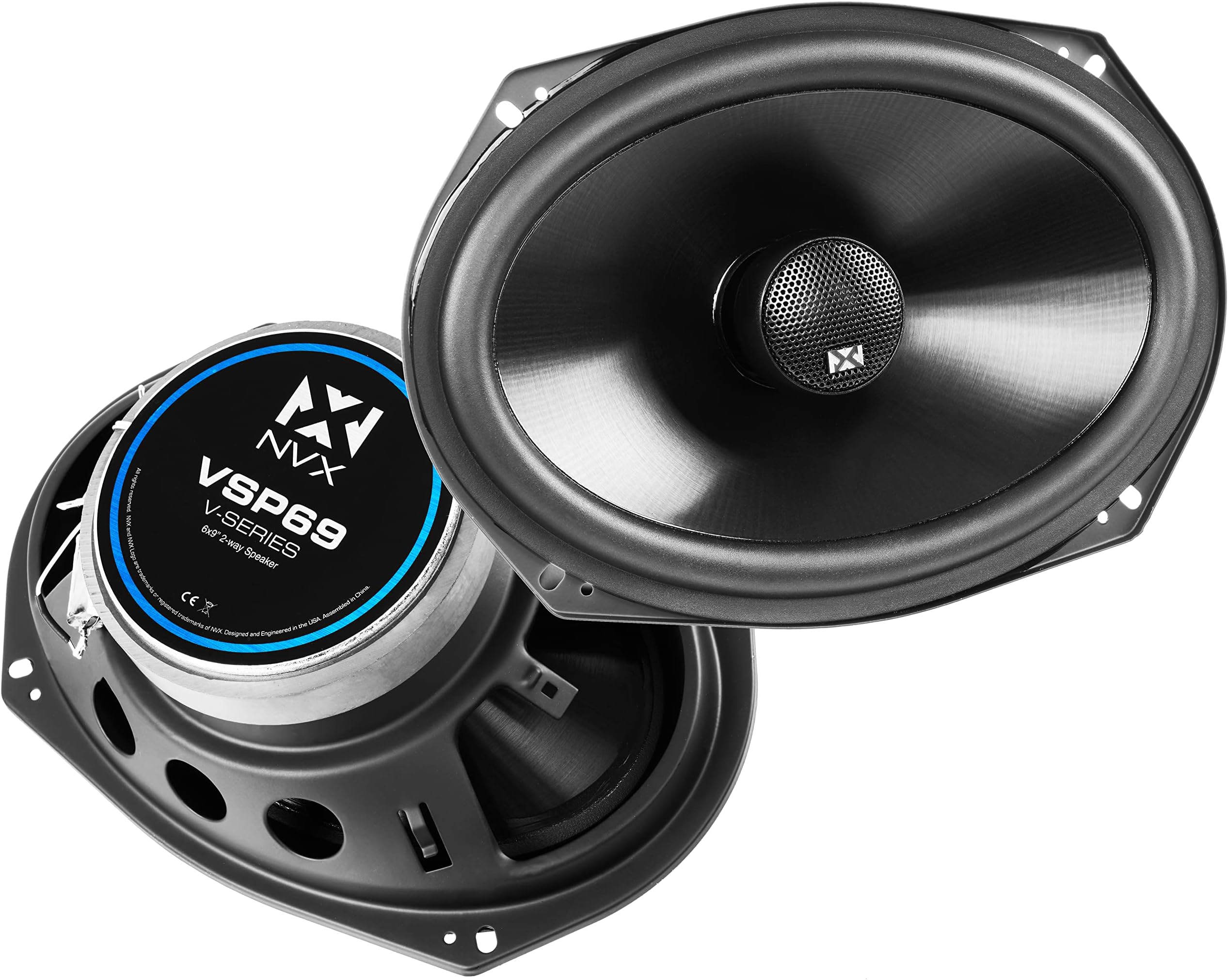 NVX VSP69 900W Peak (300W RMS) 6x9 V-Series 2-Way Coaxial Speakers with 25mm Silk Dome Tweeters
