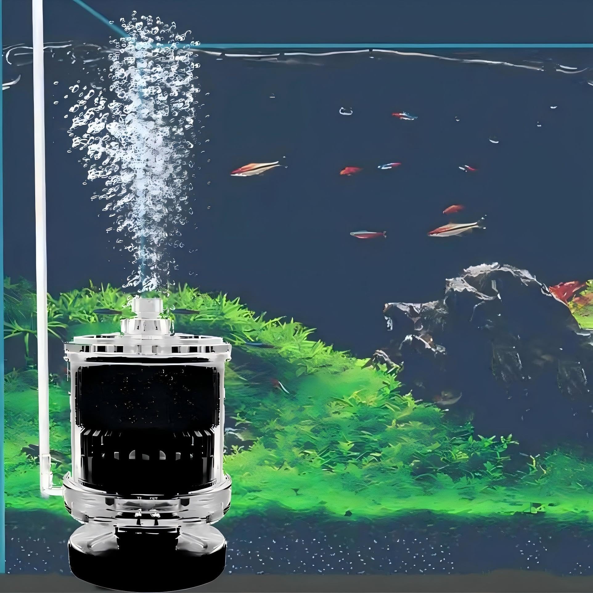 LZZEM Mini Aquarium Filter Bio Sponge Aquarium Sponge Filte Submersible Air-Powered Aquarium Filter Fish Tank Oxygen Dissolver with Air Stone for Breeding Fry Shrimp Betta Fish Tank - Image 4