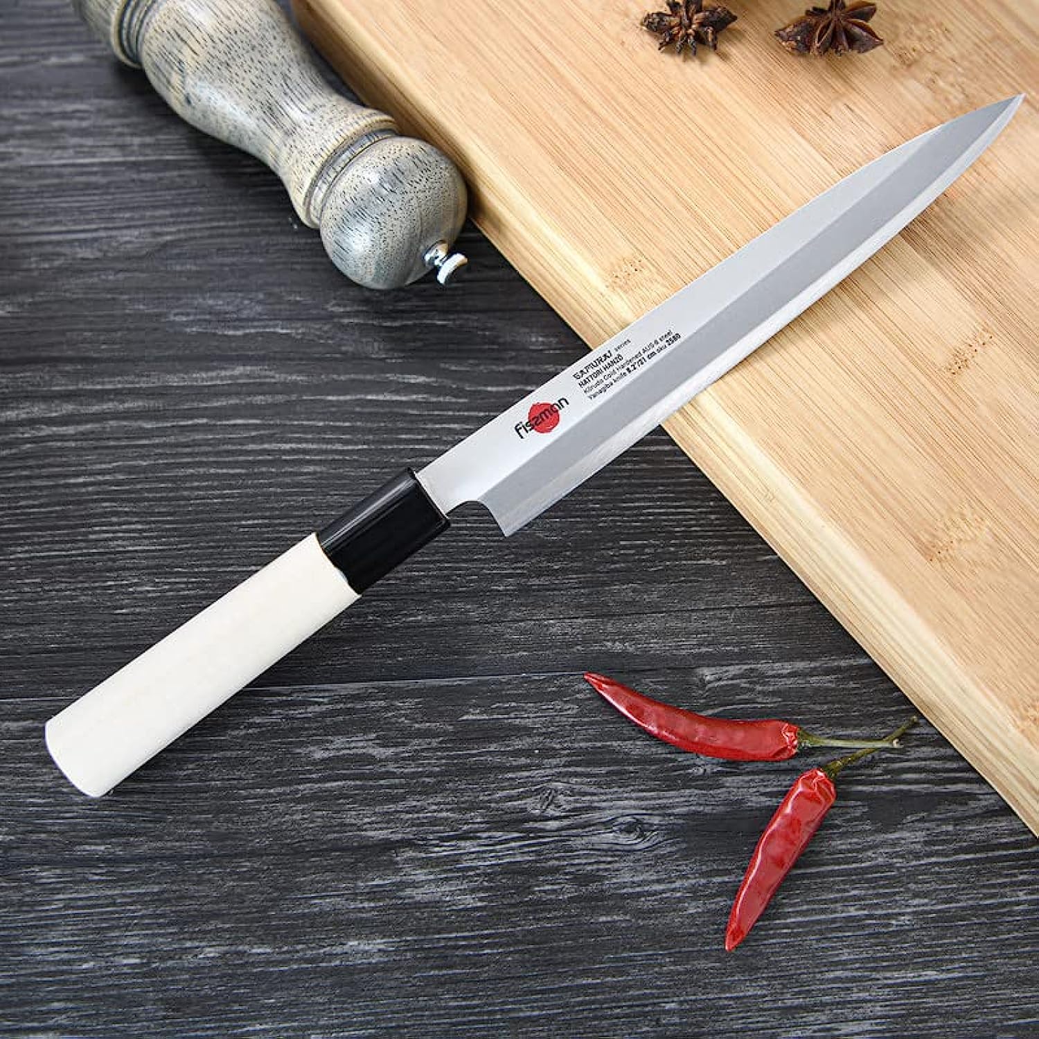 Fissman 8.2" Yanagiba Knife Samurai Hanzo Series 21cm (steel AUS-8)