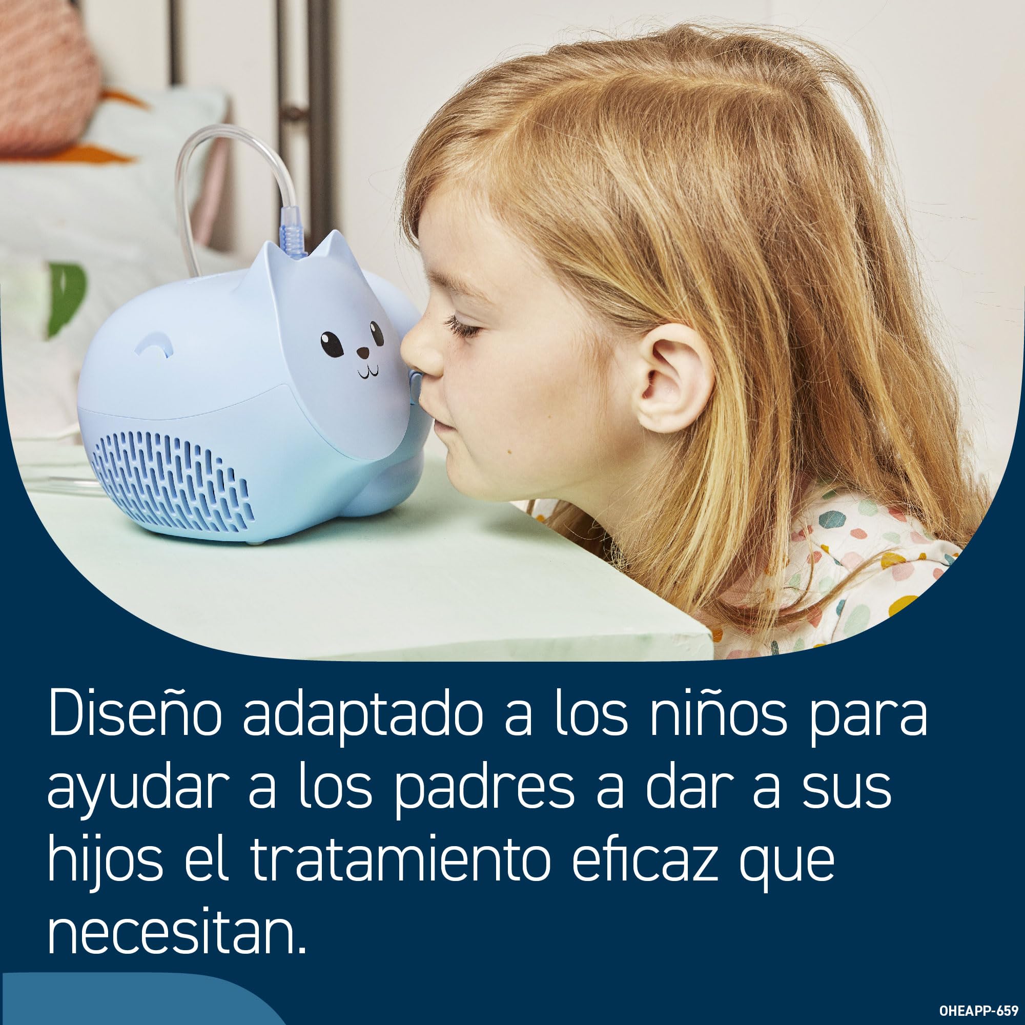 OMRON Nami Cat Nebulizador – Nebulizador niños, compresor potente para tratamientos rápidos y eficaces de afecciones respiratorias infantiles