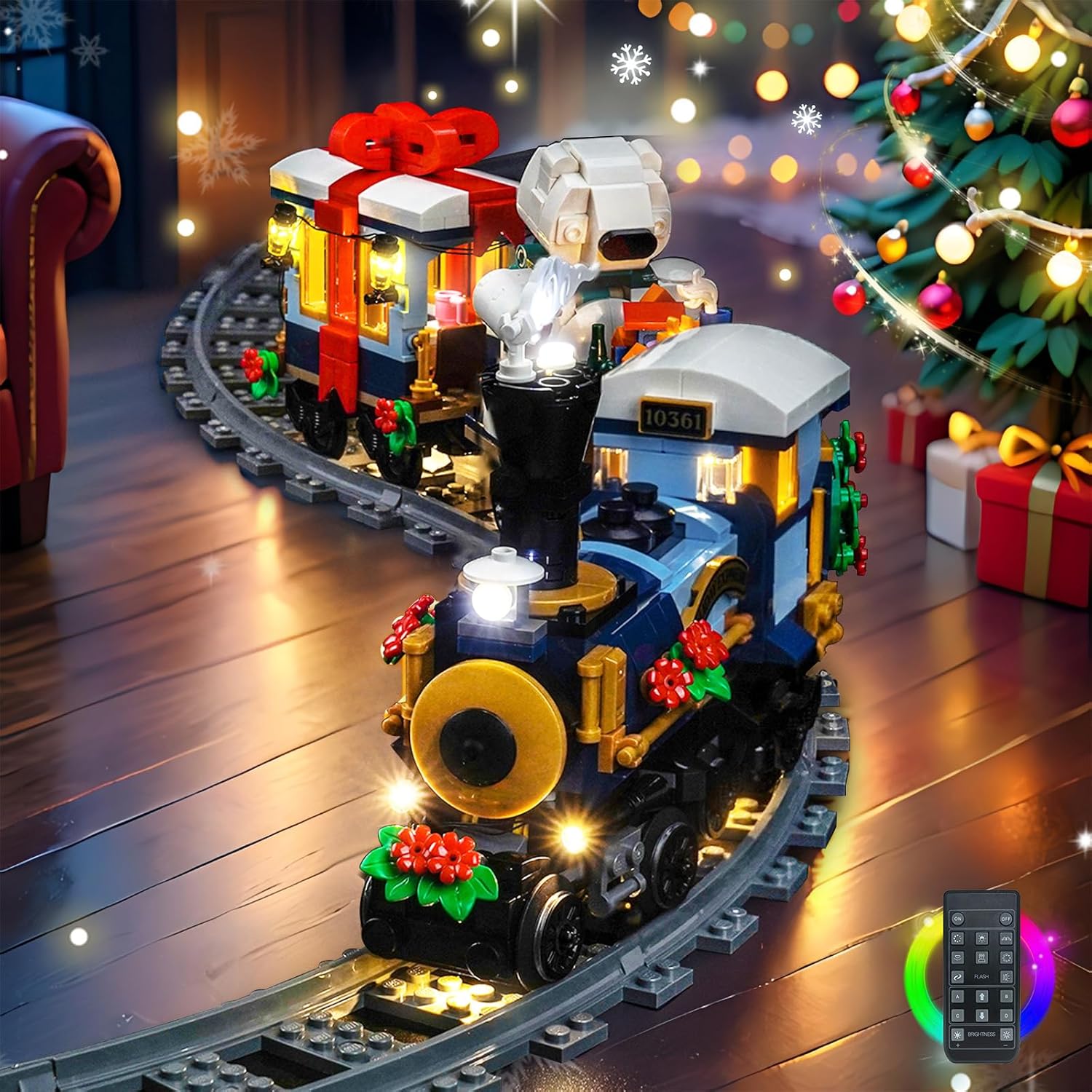 Light kit Compatible with Lego 10361 Holiday Express Train - No Model Only Light, LED Lighting Accessories Compatible with Lego 10361 (RC Version)