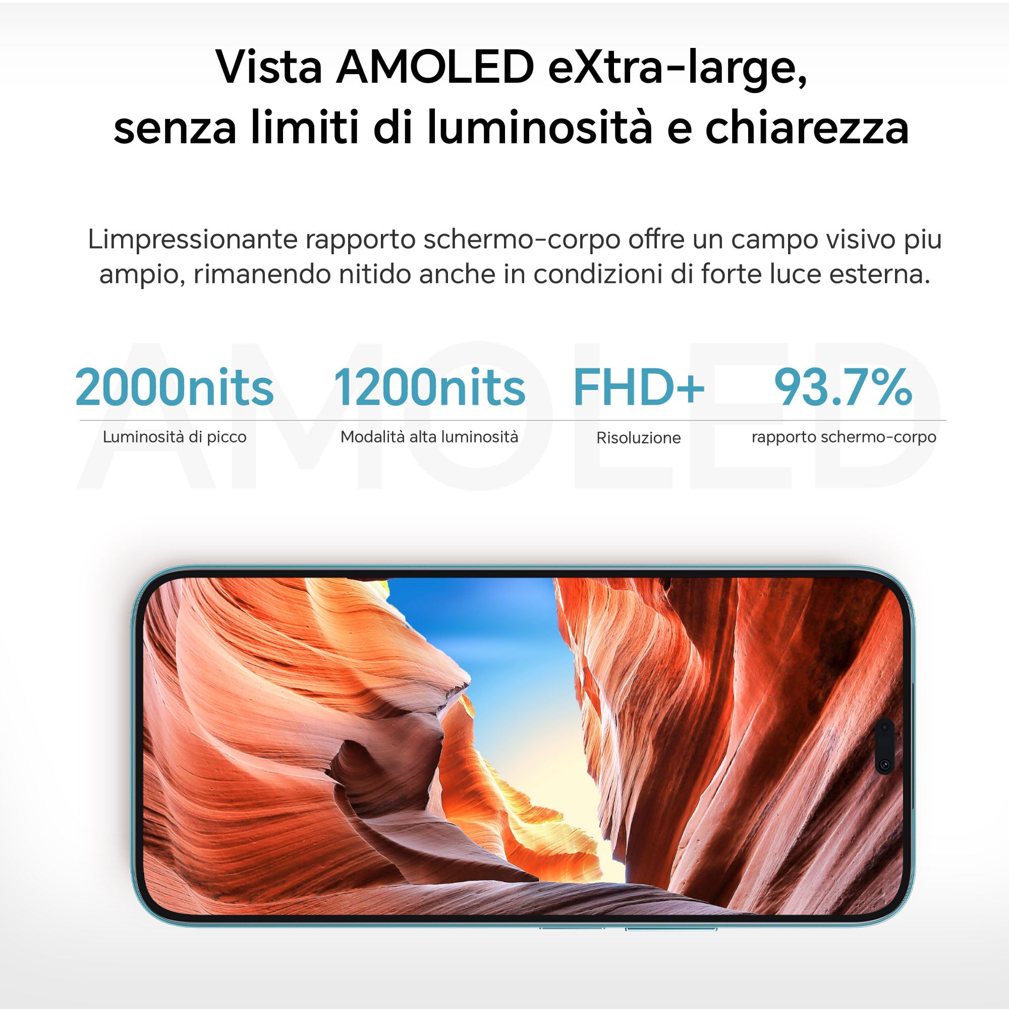 HONOR 200 Lite Smartphone 5G Dual SIM NFC, 8GB RAM 256GB Memoria, 6.7 pollici AMOLED Eye-Care Display telefono Android 14, 108MP+50MP, Capsula Magica, 4500 mAh, Cyan Lake [Versione italiana]