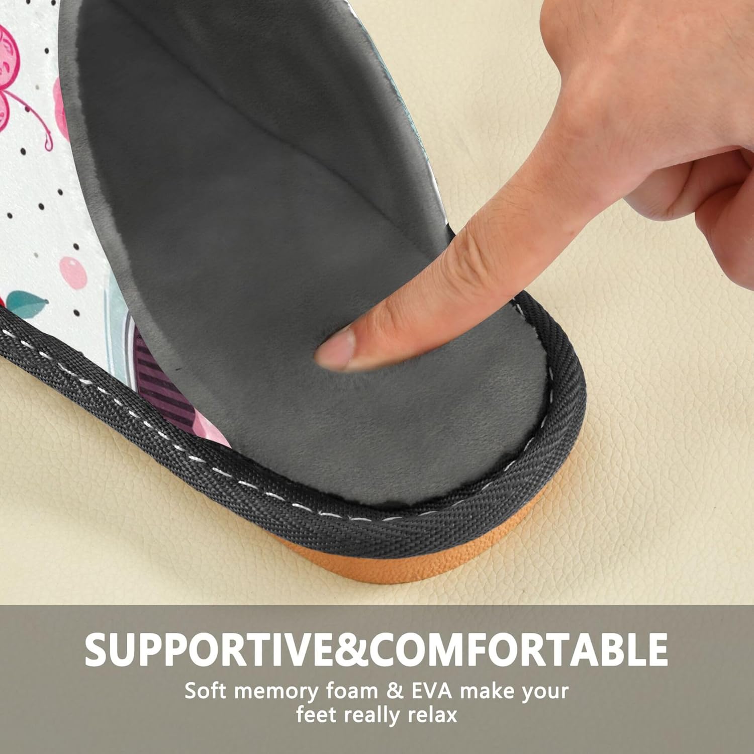 Cupcakes House Slippers – Cozy Fuzzy Slippers for Guests, Washable & Disposable, Perfect for Shoeless Home, Spa & Hotel Use A111127