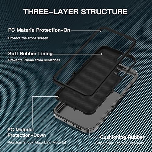 Miniatura 2 de I-HONVA Funda para Samsung Galaxy S22, Galaxy S22, a prueba de golpes, a prueba de polvo y caídas, protección de cuerpo completo de 3 capas sin