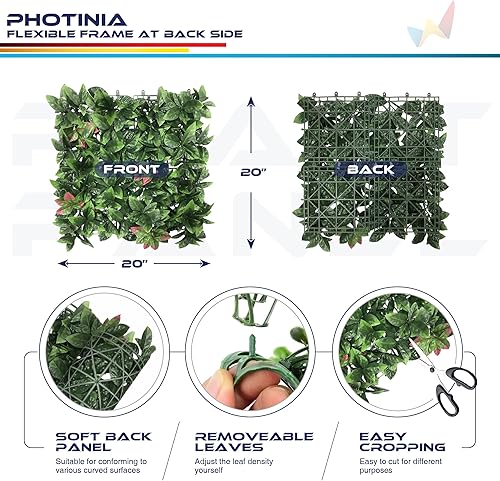 Miniatura 79 de Windscreen4less 6 paneles artificiales de boj de 20 x 20 pulgadas, seto topiario, plantas, hierba, pantalla de privacidad para exteriores, Boj