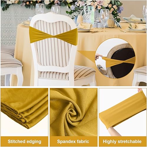 Miniatura 3 de 120 cintas elásticas de elastano para silla, bandas elásticas para fundas de silla, lazos sin hebilla para bodas, recepciones, eventos, ceremonias