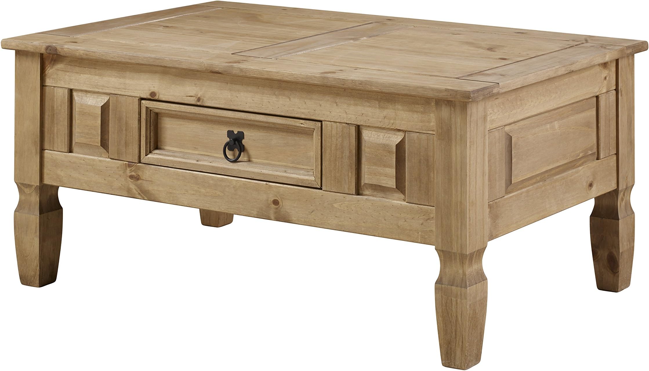 Corona Mexican Pine Coffee Table - Rustic Design with Drawer