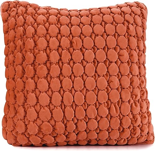 Vista 115 de Juego de 2 fundas de almohada bohemias de 18 x 18 pulgadas, fundas de almohada decorativas de estilo rural de terciopelo, fundas de cojín cuadradas