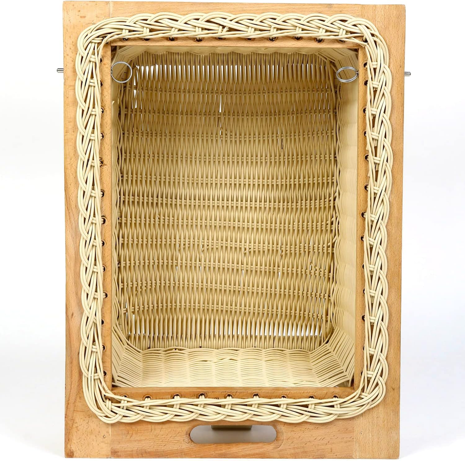 - Habere India-All the Cultures Fabricating India Wicker Basket For Modular Kitchen | Onion Baskets For Storage With Channel | Wicker Rectangular Pullout Basket - Beige (W16.5xL20xH6)