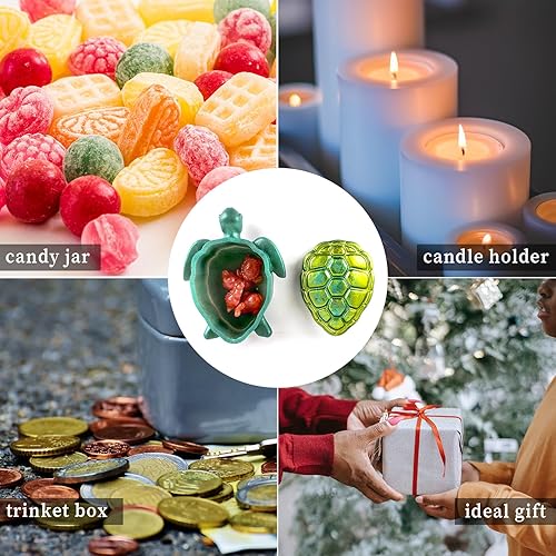 Miniatura 5 de Molde de resina de caja de tortuga marina con tapa, recipiente creativo molde de fundición de resina epoxi, molde de almacenamiento de silicona para