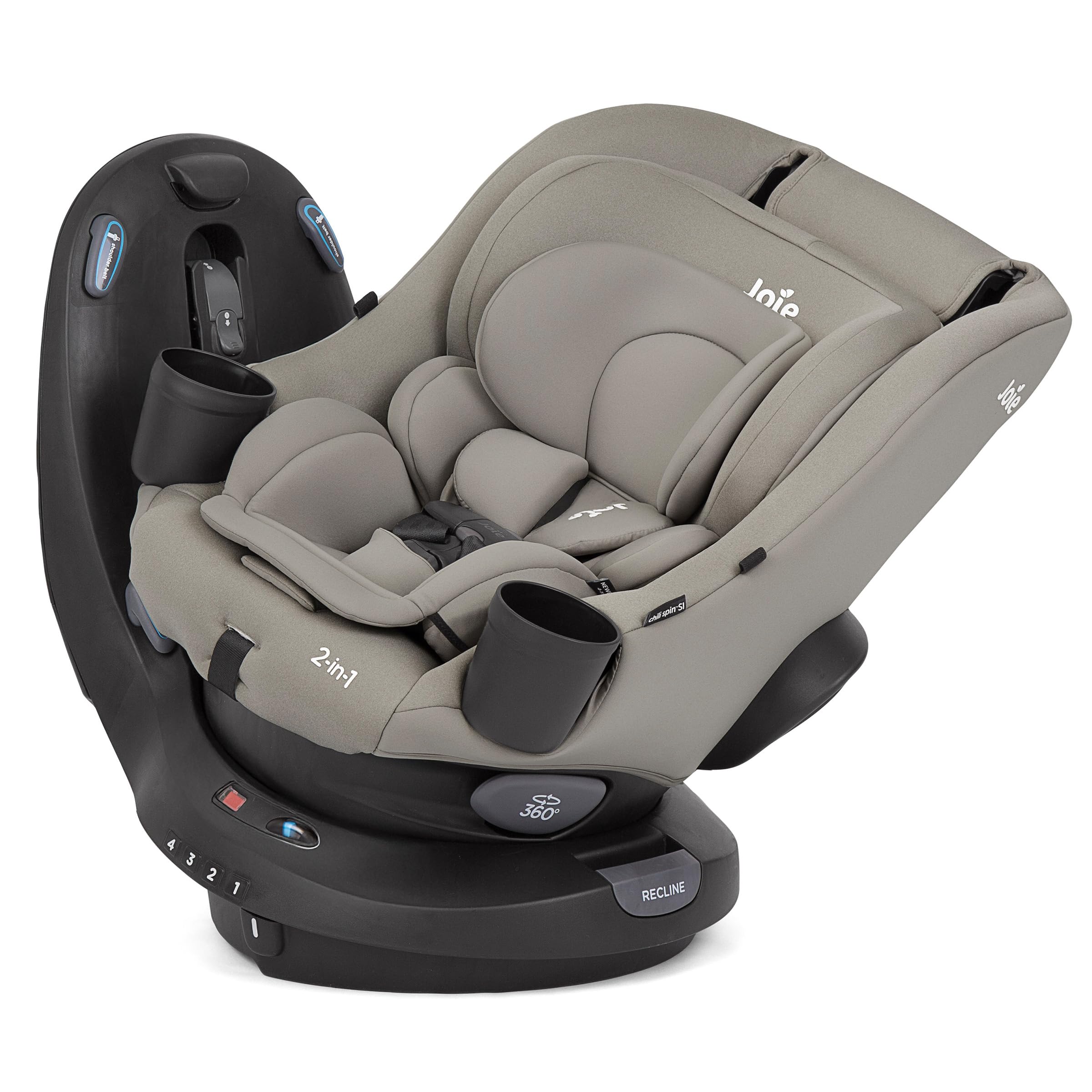 Chili Spin SI Rotating 2-in-1 Convertible Car Seat, Rear and Forward-Facing, No-Rethread Harness, Tested for Safety Standards (Dove)