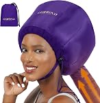 Sèche-cheveux à Capuche avec Bandeau Intégré qui Réduit la Chaleur autour des Oreilles et du Cou - Capuchon Diffuseur Sèche-Cheveux pour Cheveux Bouclés, Accélère le Temps de Séchage, Conditionnement Profond Sécuritaire à Domicile - Portable, Grand (Noir)