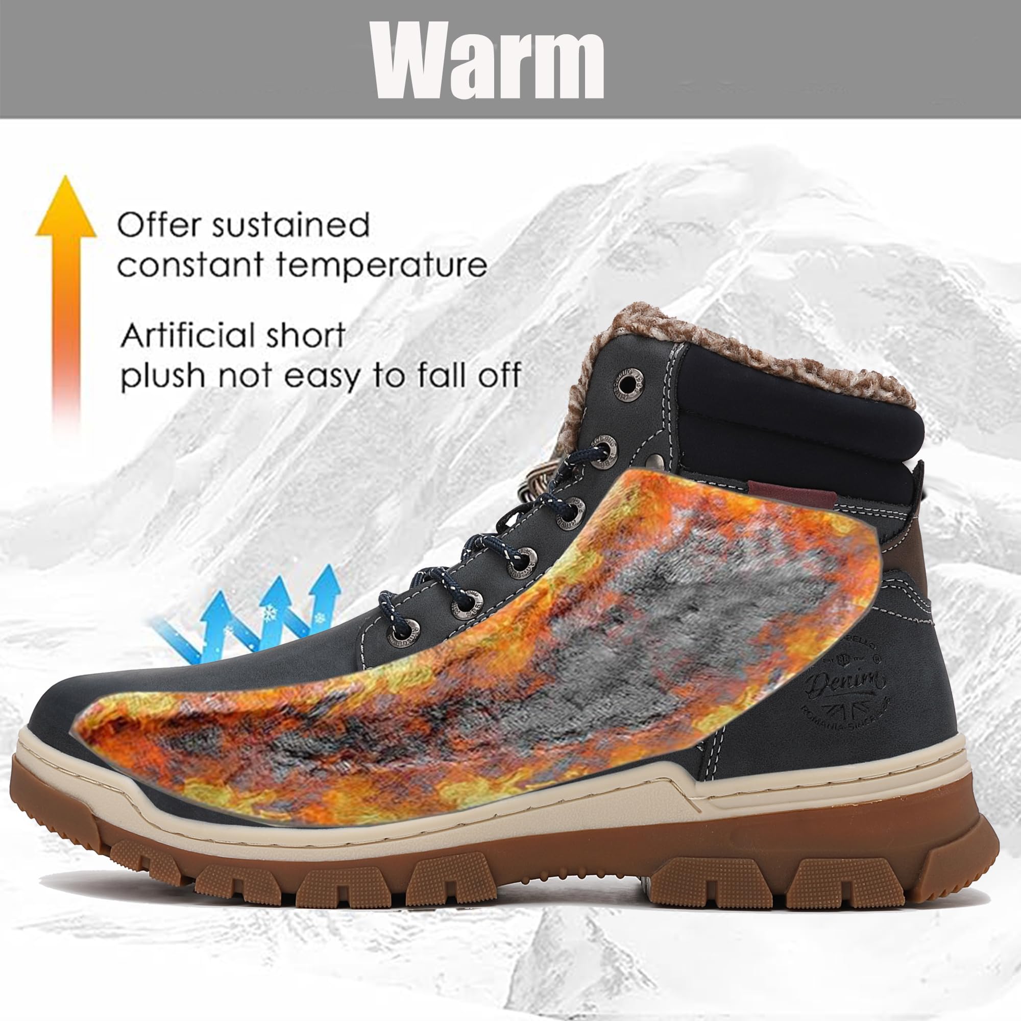 ARRIGO BELLO Stivali Uomo Invernali Scarpe Inverno Calda Foderato Montagna Antiscivolo Trekking Boots Scarponcini Neve Taglia 41-46EU