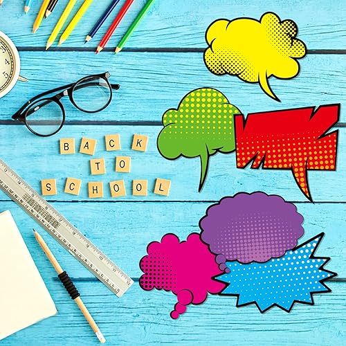 Miniatura 2 de Juego de 75 recortes de tablón de anuncios de superhéroes de cómic, decoración de fiesta de aula, 25 diseños únicos, recortes de cartón para niños,