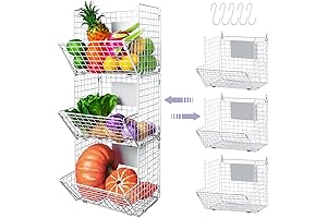 X-cosrack Metal Wire Basket Wall Mount Closet Tower