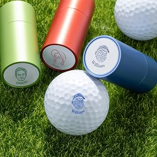 Custom Face Photo Golf Ball Stamp, Personalized Colorful Self-Inking Golf Ball Stamper 2.44x1.09 Inch Golf Marker Gift for Dad Husband Grandpa