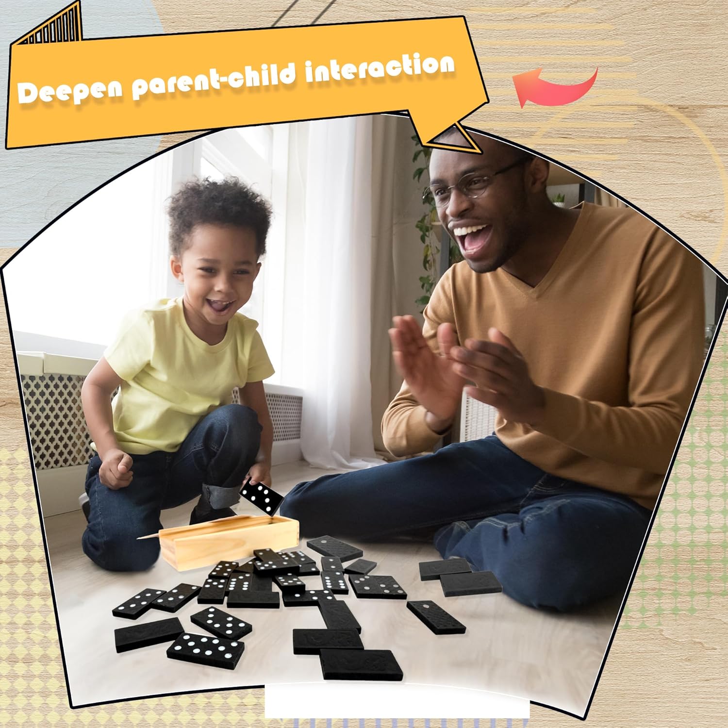 36 Pack Classic Wooden Dominoes Mini Domino Party Favor Double 6 Dominoes Wood with Brown Case for Adults Kids Board Games Educational Toys