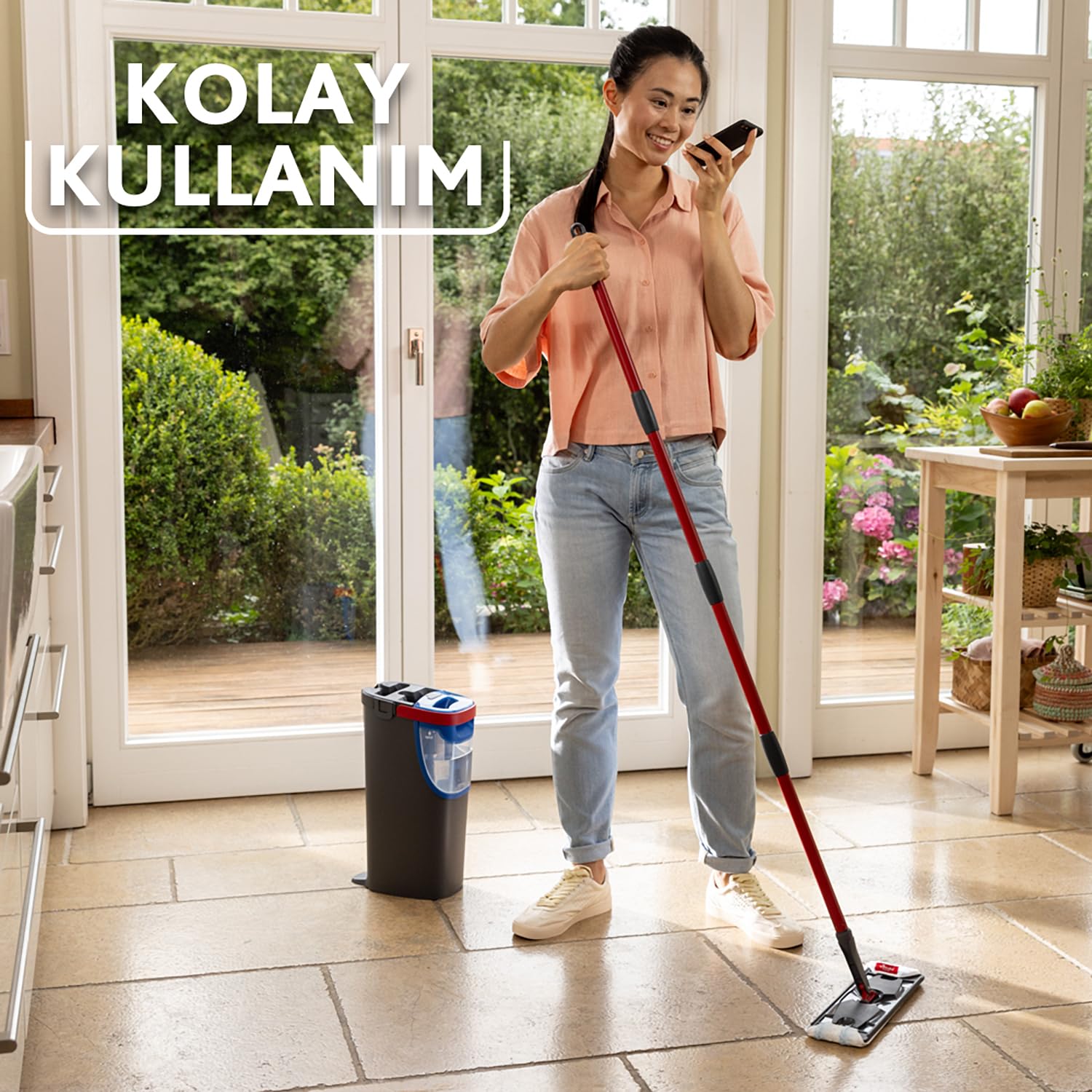 Vileda H2PRO%100 Kirli ve Temiz Suyu Ayıran Temizlik Seti & Mikrofiber Mop