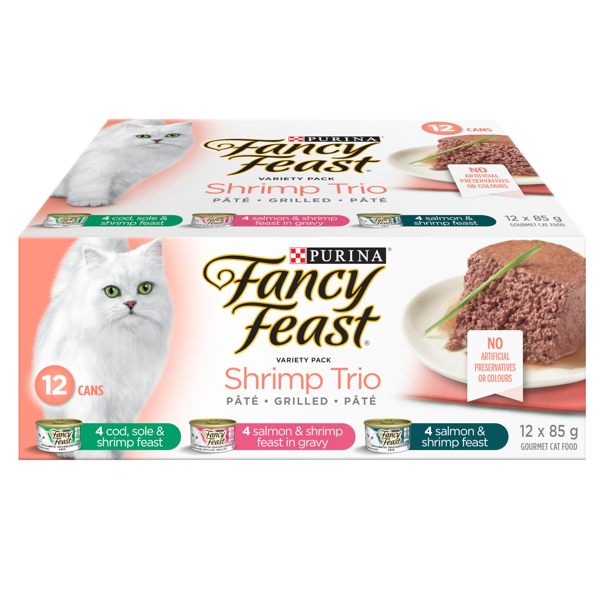 Fancy Feast Wet Cat Food, Shrimp Trio Variety Pack 3 Flavours - 85 g Can (12 Pack) image 8