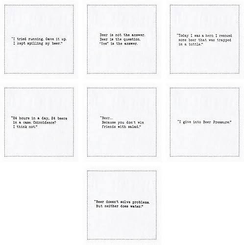 Miniatura 4 de Cinco Estrellas Servilletas Divertidas con Citas de Cerveza Servilletas de Algodón Blancas para Cóctel 50 Servilletas de Lujo Desechables para