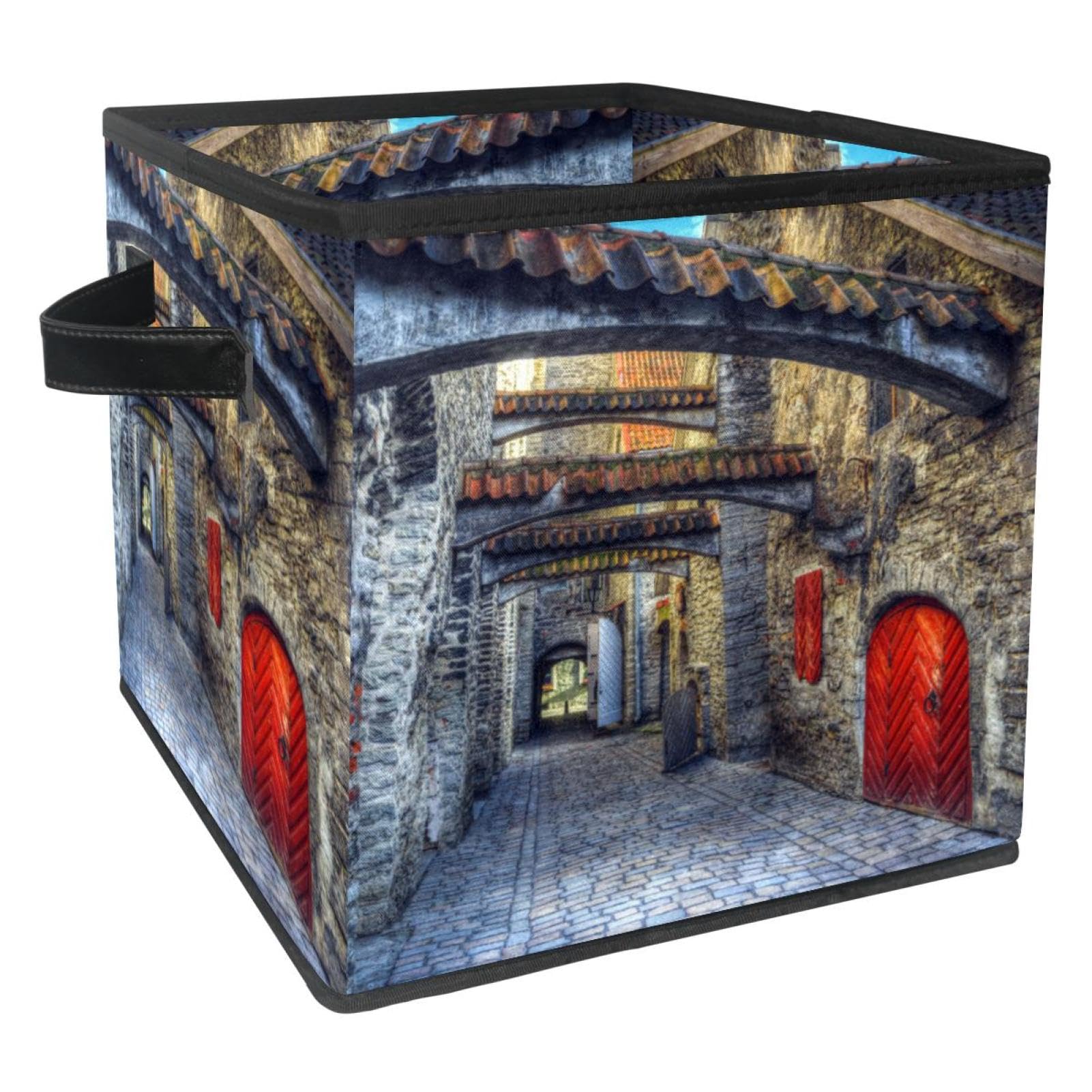 Boîte de rangement pliable en tissu VAPOKF cube organisateur avec poignées