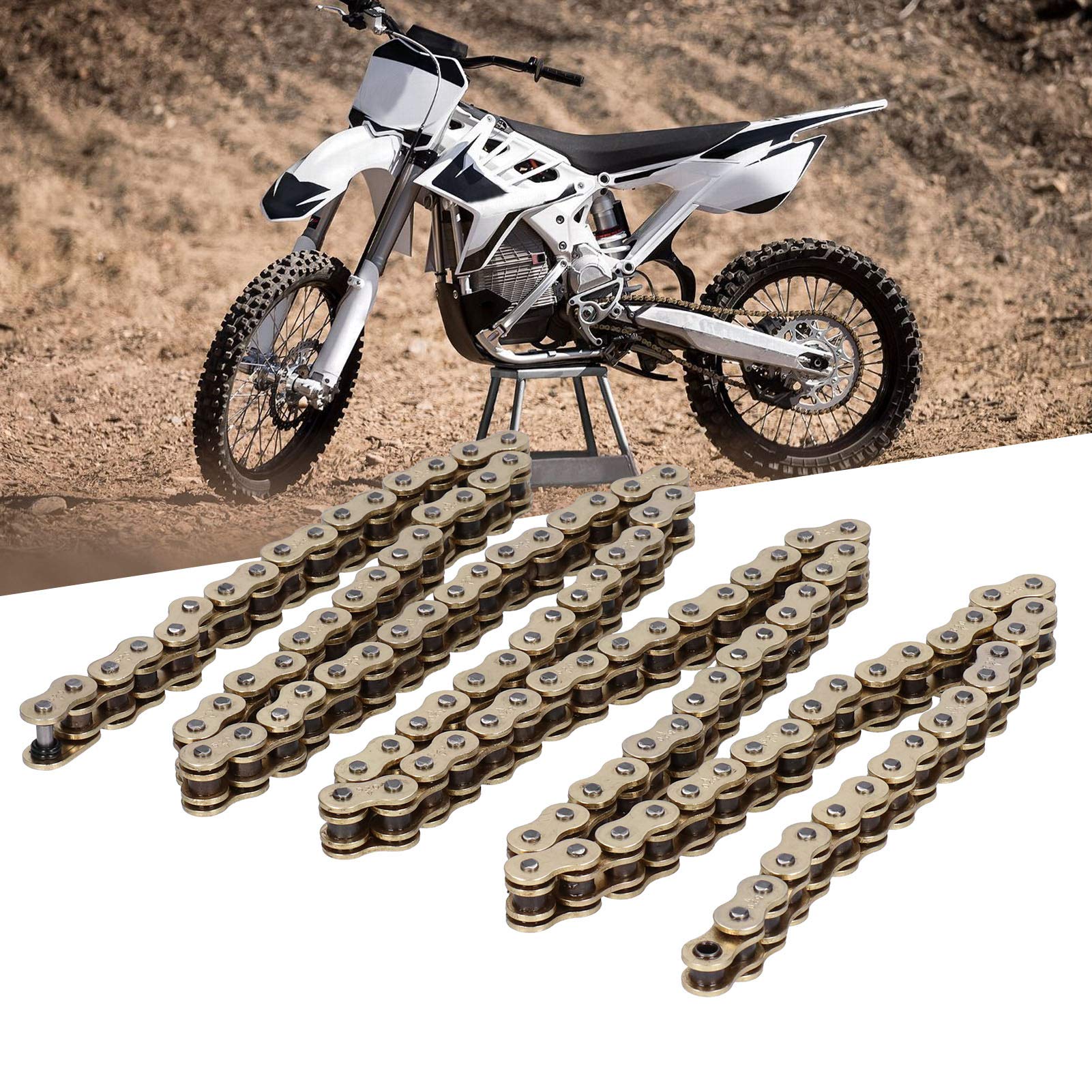 Łańcuch napędowy o-ring, 520 X 120 złoty łańcuch napędowy o-ring odpowiedni do motocykla ATV MX 520 Pitch 120 Link Street Bike