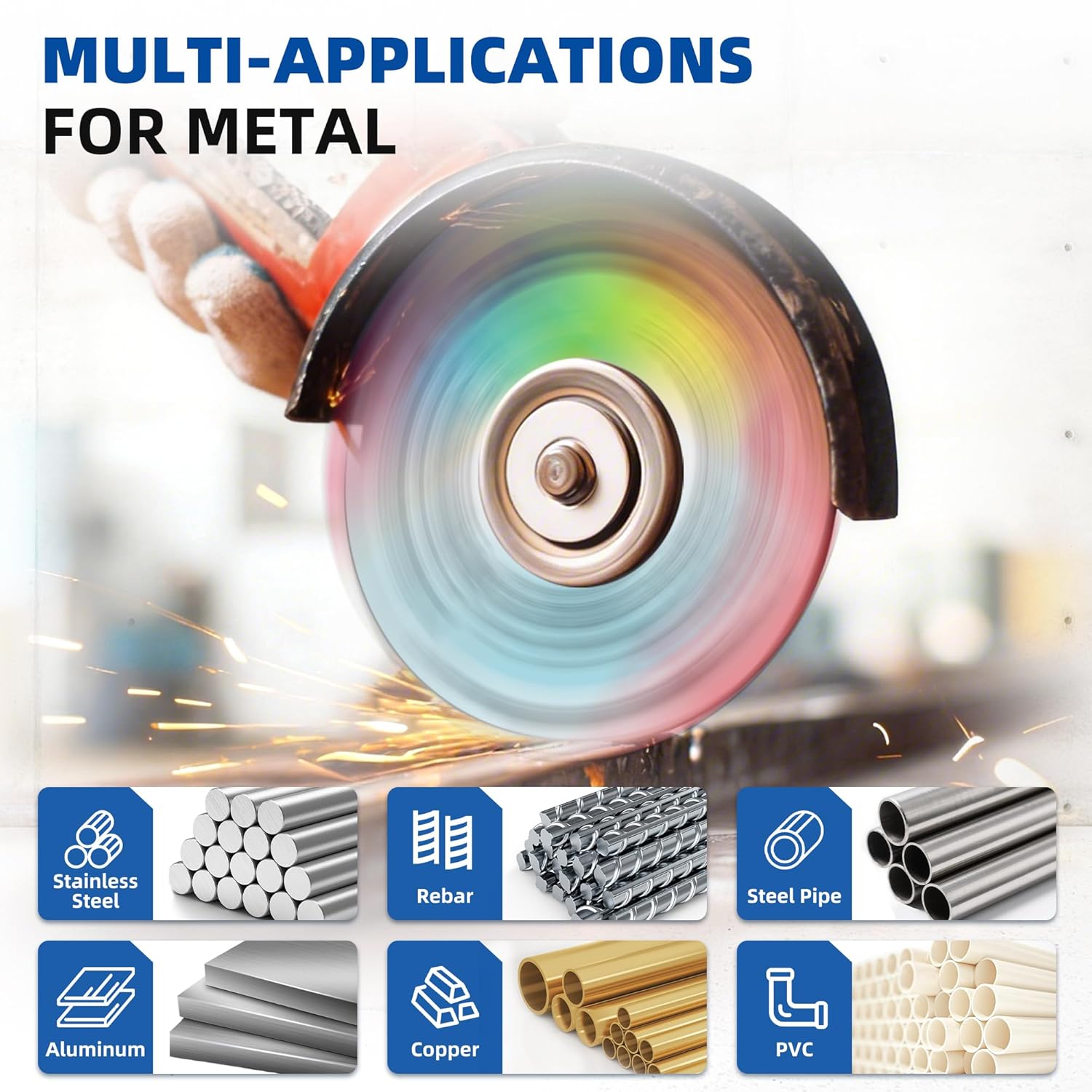 OUBA 4-1/2 Inch Cut Off Wheel, 100+10 Pack Angle Grinder Cutting Disc, Ultra Thin Metal Cutting Wheels 4-1/2" x 3/64" x 7/8" Cut Off Wheels for Metal & Stainless Steel with Aggressive Cutting