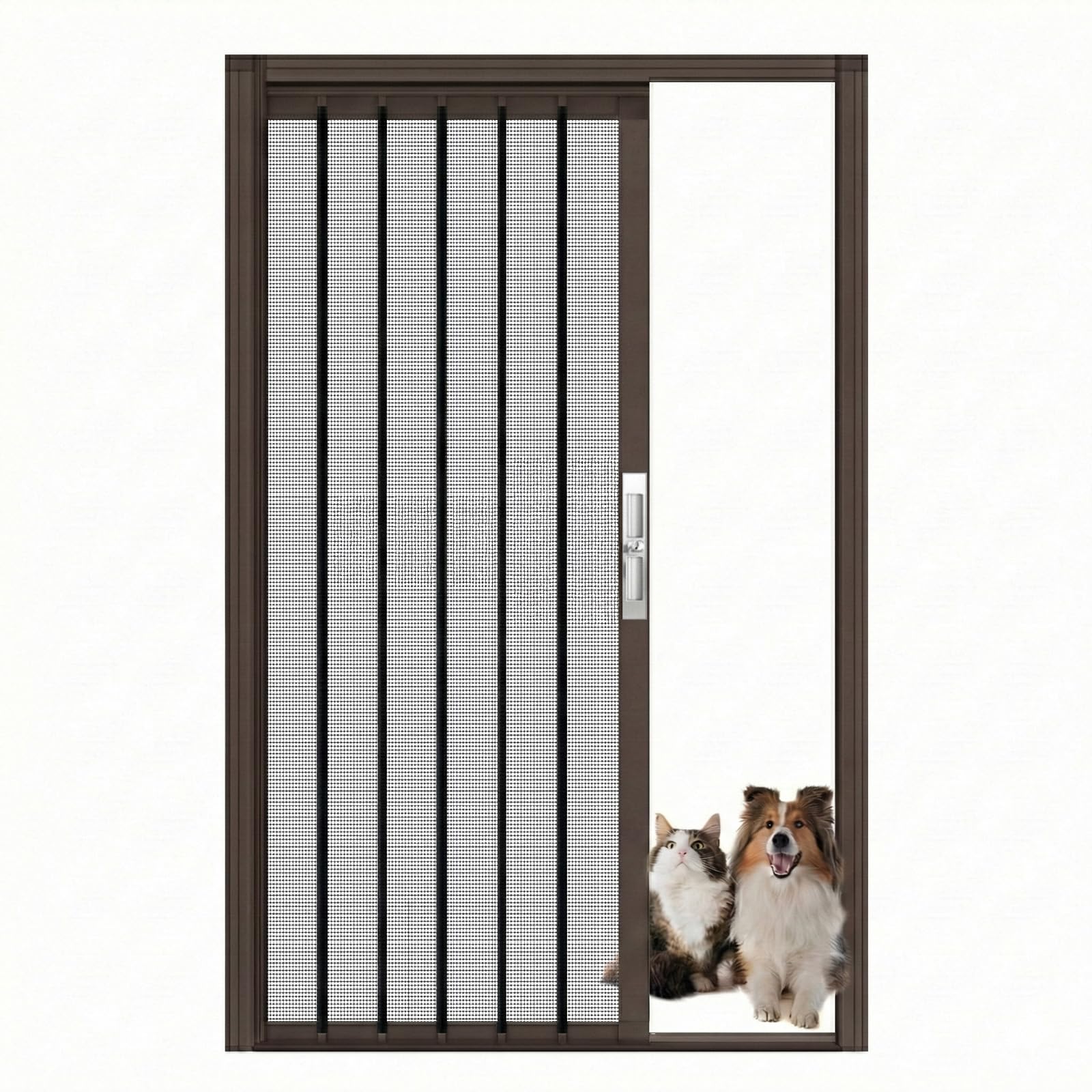 Retractable Sliding Screen Door, No Drilling Interior Accordion Folding Screen Door with Lock & Aluminum Frame, Customize Heavy Duty Room Divider Mesh Panel for Front/Back Patio Garage