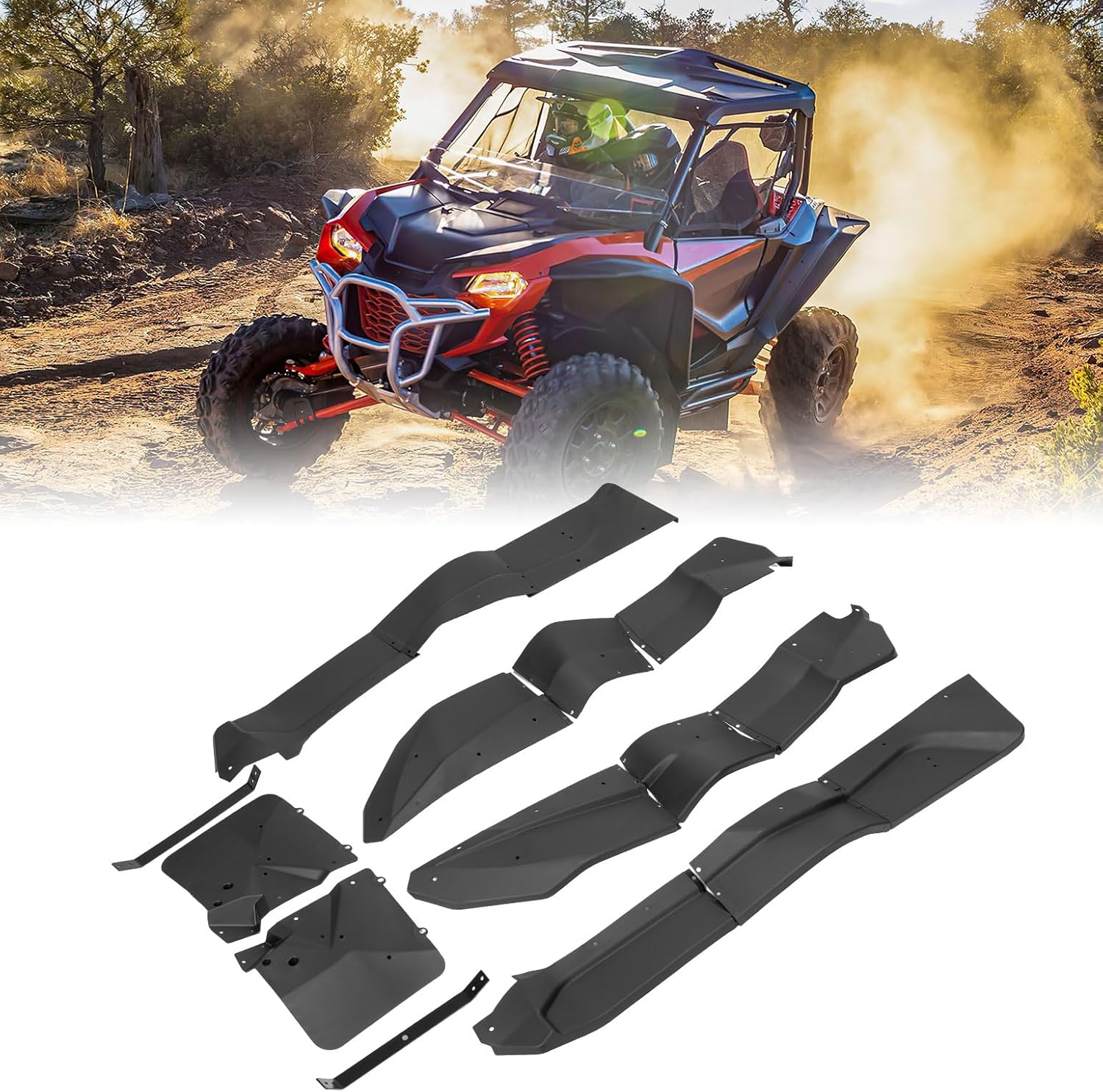 KEMIMOTO XXL Wider Fender Flares Extended Compatible with 2019-2024 Talon 1000X 1000R 1000X4 1000R4 Accessories, Front & Rear Mud Flaps, UTV Mud Guard Protect Accessories Replace #0SF70-HL6-A01