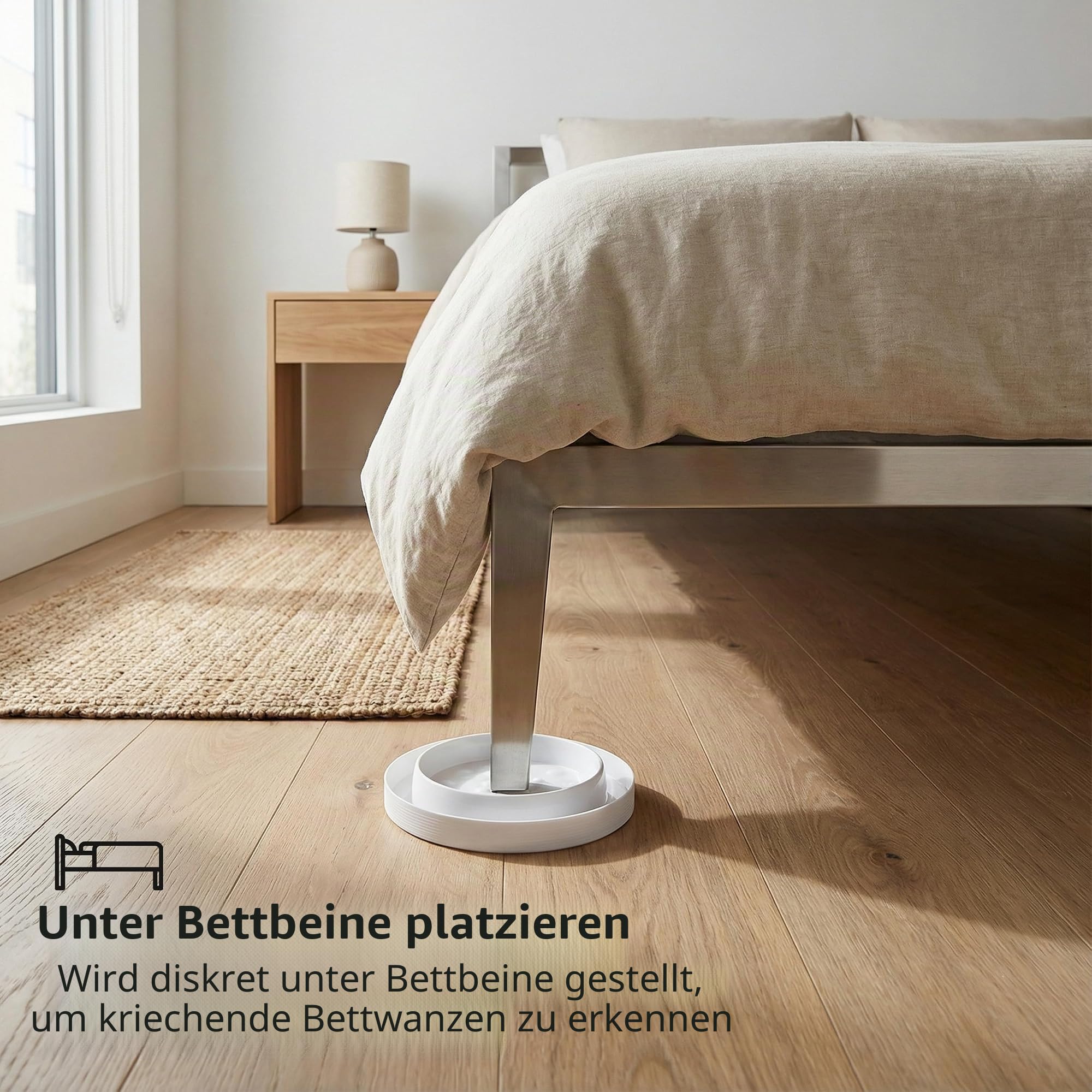 ASPECTEK Bettwanzenfalle, Bettwanzenfänger, 8 Stück. Insektenfalle, Sicher, Umweltfreundlich, Bettwanzenvernichter (Weiß)
