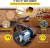 Vista 3 de VEVOR Esmeriladora de banda 2 en 1 de 2 pulgadas para fabricación de cuchillos, lijadora de banda de 6 pulgadas, esmeriladora de banda y disco