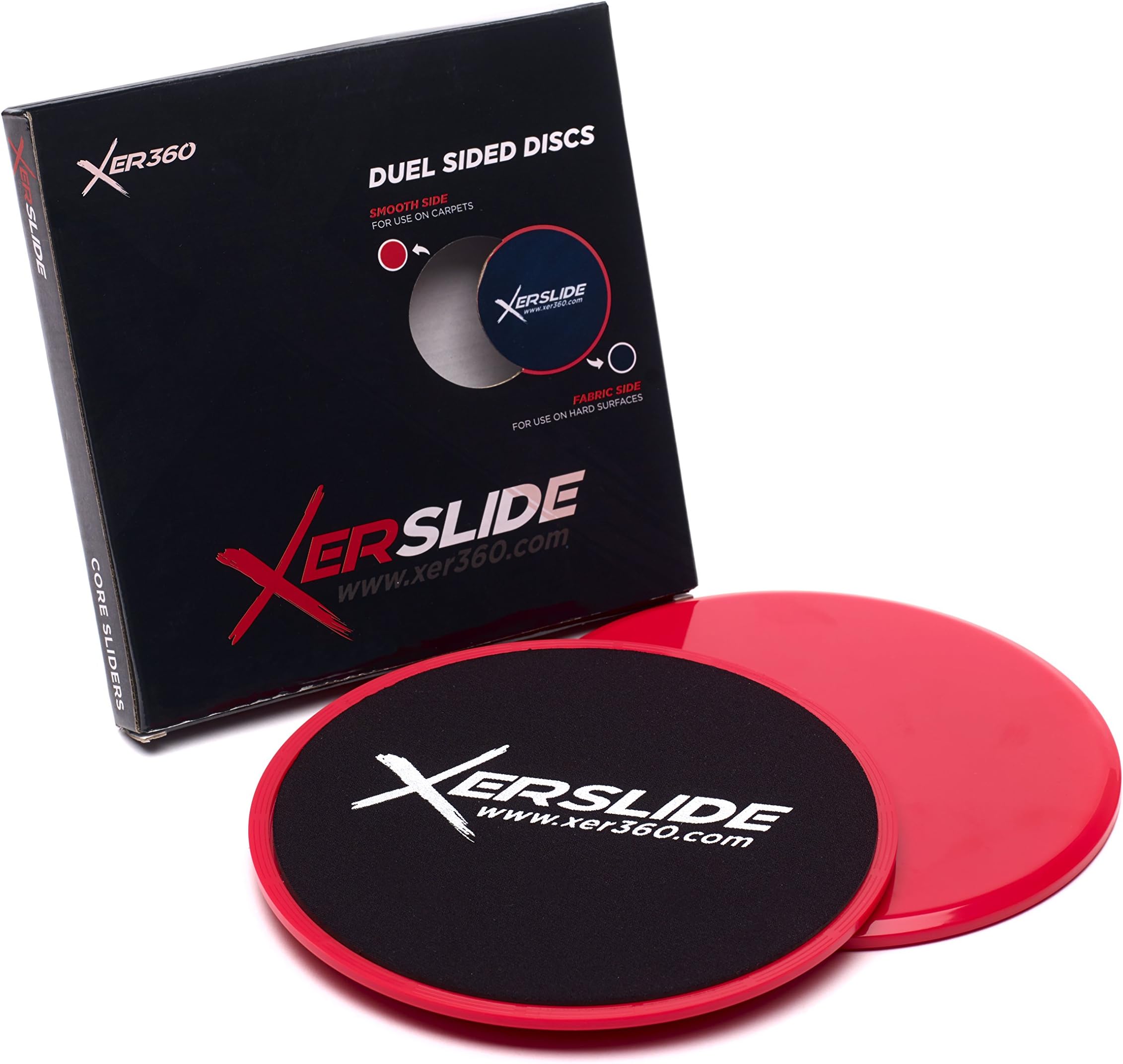 XERSLIDE Gliding Discs - Exercise Sliding Discs - Ultimate Full Body Functional Workout At Home Or The Gym - 2 Dual Sided Core Sliders For Carpet & Hard Floors - Ideal For Ab Exercises