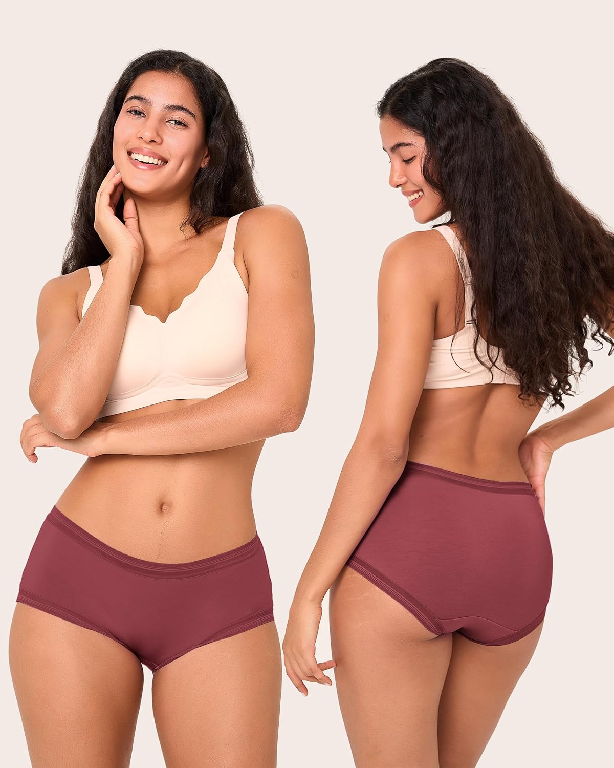 BAMBOO COOL Women's Underwear Soft Panties for Women Full Coverage Ladies Underpants Full Coverage Briefs，6 Pack - Image 3