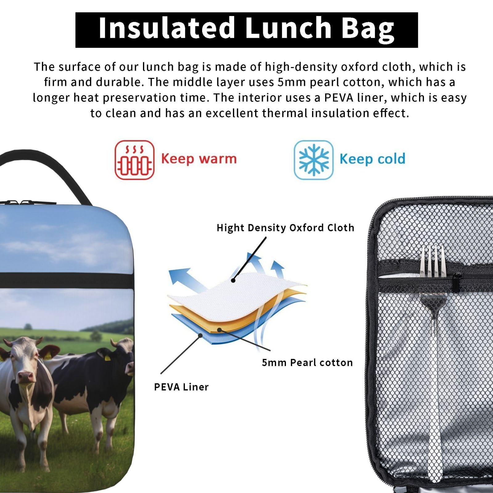 Borsa termica per il pranzo a forma di alpaca Llama, borsa termica per snack, riutilizzabile, per donne, uomini, esterni, ufficio, picnic