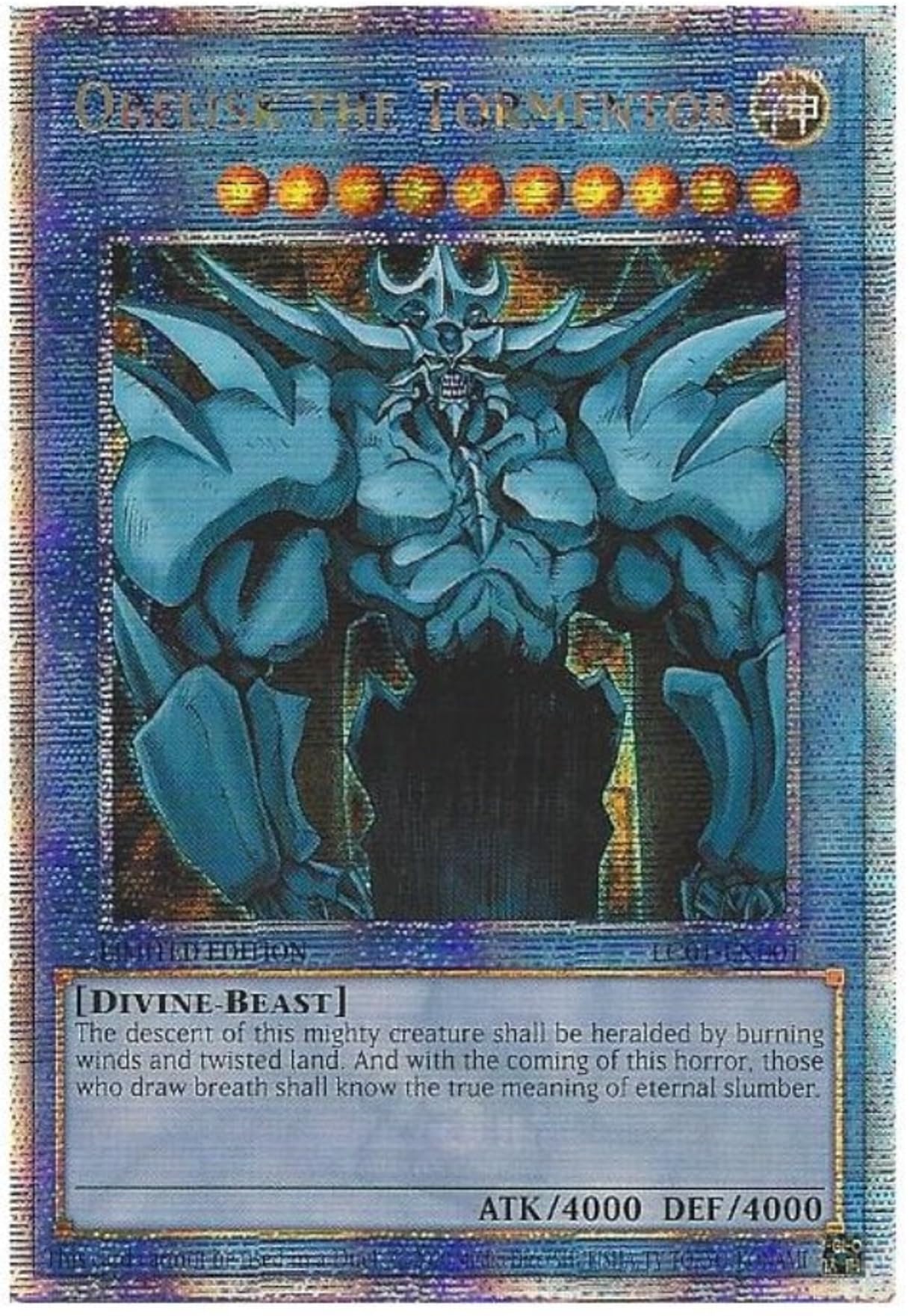QUARTER CENTURY SECRET RARE : LC01-EN001 Obelisk the Tormentor