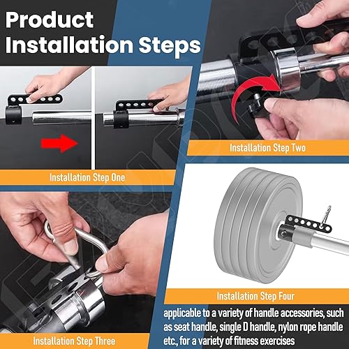 Miniatura 5 de Barra de sentadillas con cinturón para barra olímpica de 2 pulgadas, color negro, soporta 500 libras, accesorios para entrenamiento de gimnasio en