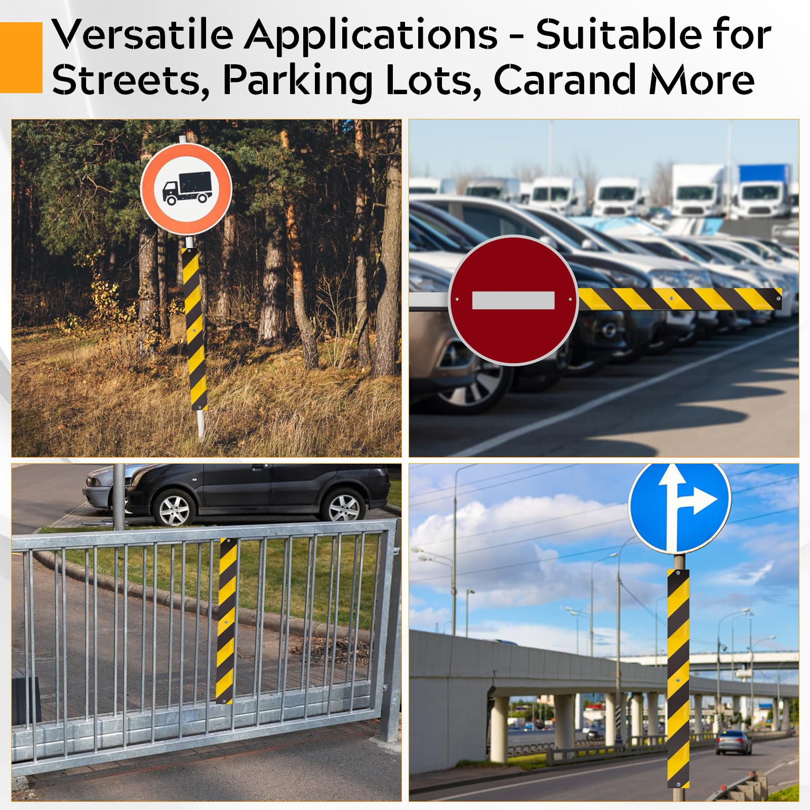Paneles reflectantes de aluminio para postes, marcadores reflectantes de carretera con alta visibilidad, resistentes a la intemperie para entrada, estacionamiento, calle, advierte de vehículos de