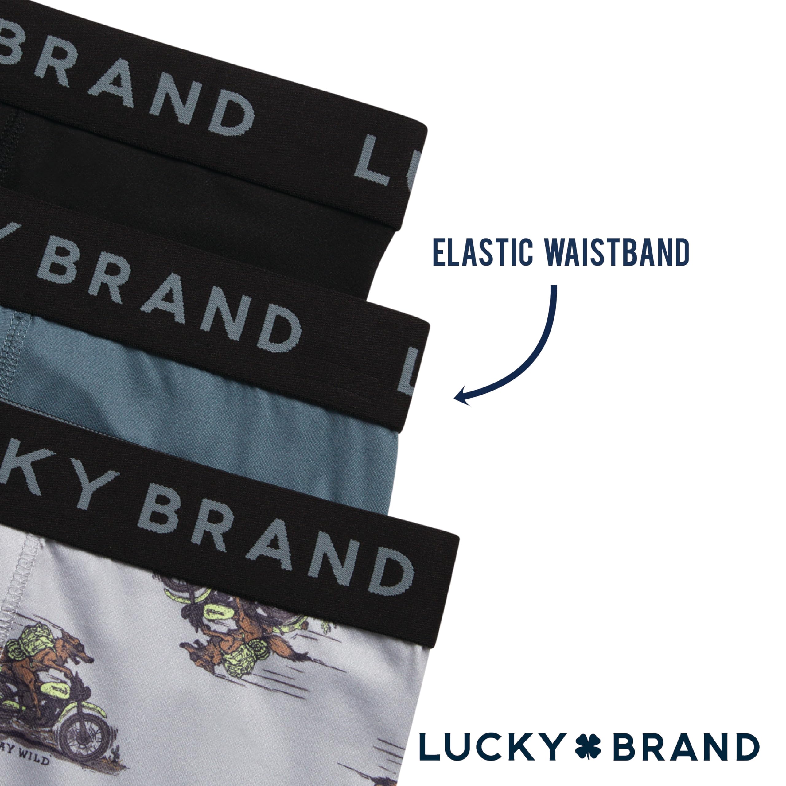 Lucky Brand Herren-Boxershorts – 3er-Pack, superweiche Herren-Unterwäsche, Boxershorts mit funktionaler und ohne Eingriff