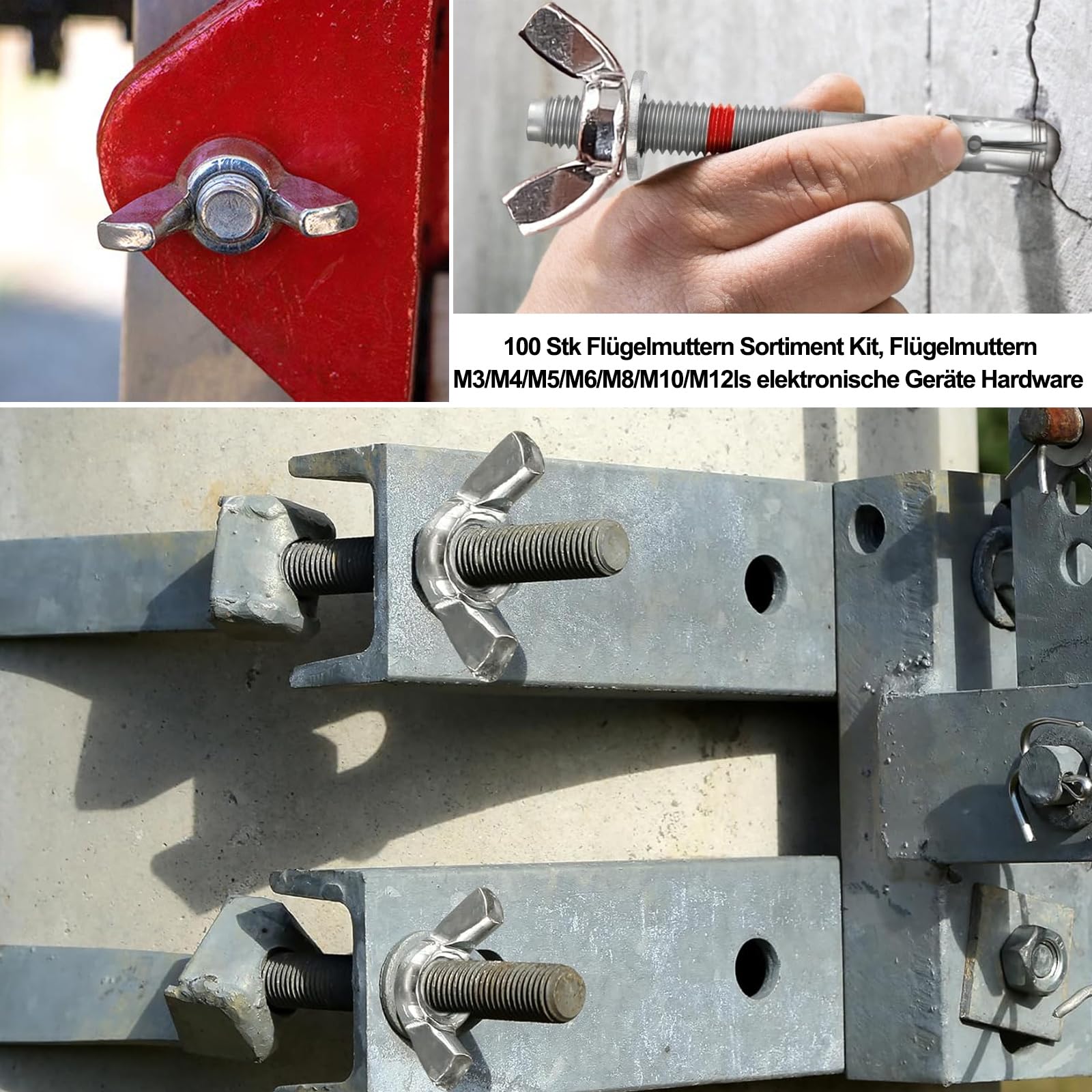 Tuercas de Mariposa, 50 piezas Tuercas de Mariposa M6 Acero Inoxidable, Tuerca de Mariposa M6, Tornillos de Mariposa de Acero Inoxidable, para Herramientas de Bricolaje Equipo Electrónico Hardware