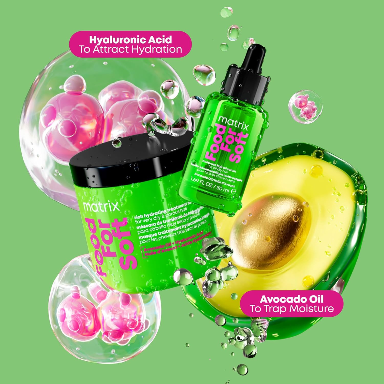 MATRIX Food For Soft Rich Hydrating Mask - For Dry & Brittle Hair, Adds Shine & Softness, With Avocado Oil & Hyaluronic Acid, Replenishes Moisture - Image 5