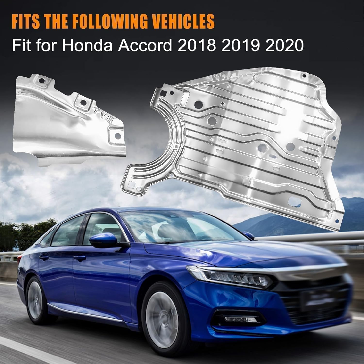 Engine Splash Guard Shield Under Fit for Honda Accord 2018 2019 2020 Replace# 74116-TVA-A00 74116TVAA00 Car Shield Cover Aluminum Engine Case Guard