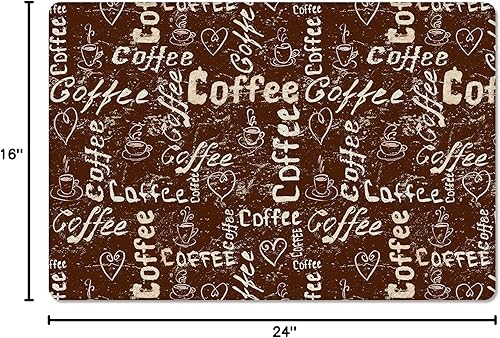 Miniatura 2 de Tapete de bienvenida para puerta delantera, para interiores y exteriores, 24 x 16 pulgadas, color café rústico, tapete de PVC, antideslizante, para